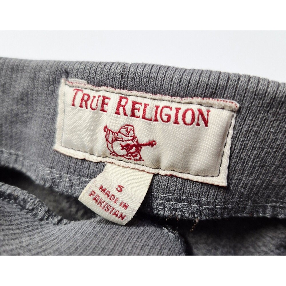 True Religion Kids Jogger Sweatpants Grey Gold Logo Size Small EUC Tapered - Picture 2 of 5